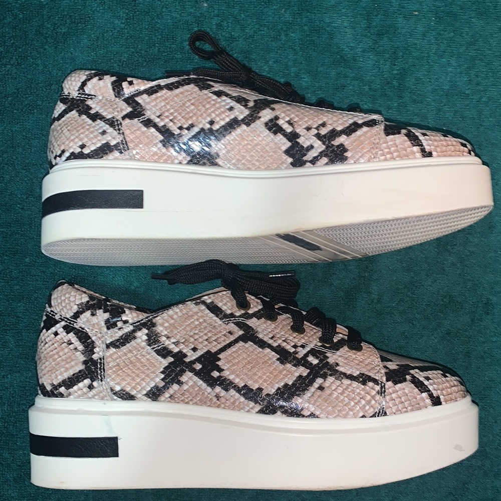 Paolo Pink Snake-Print Platform Sneakers